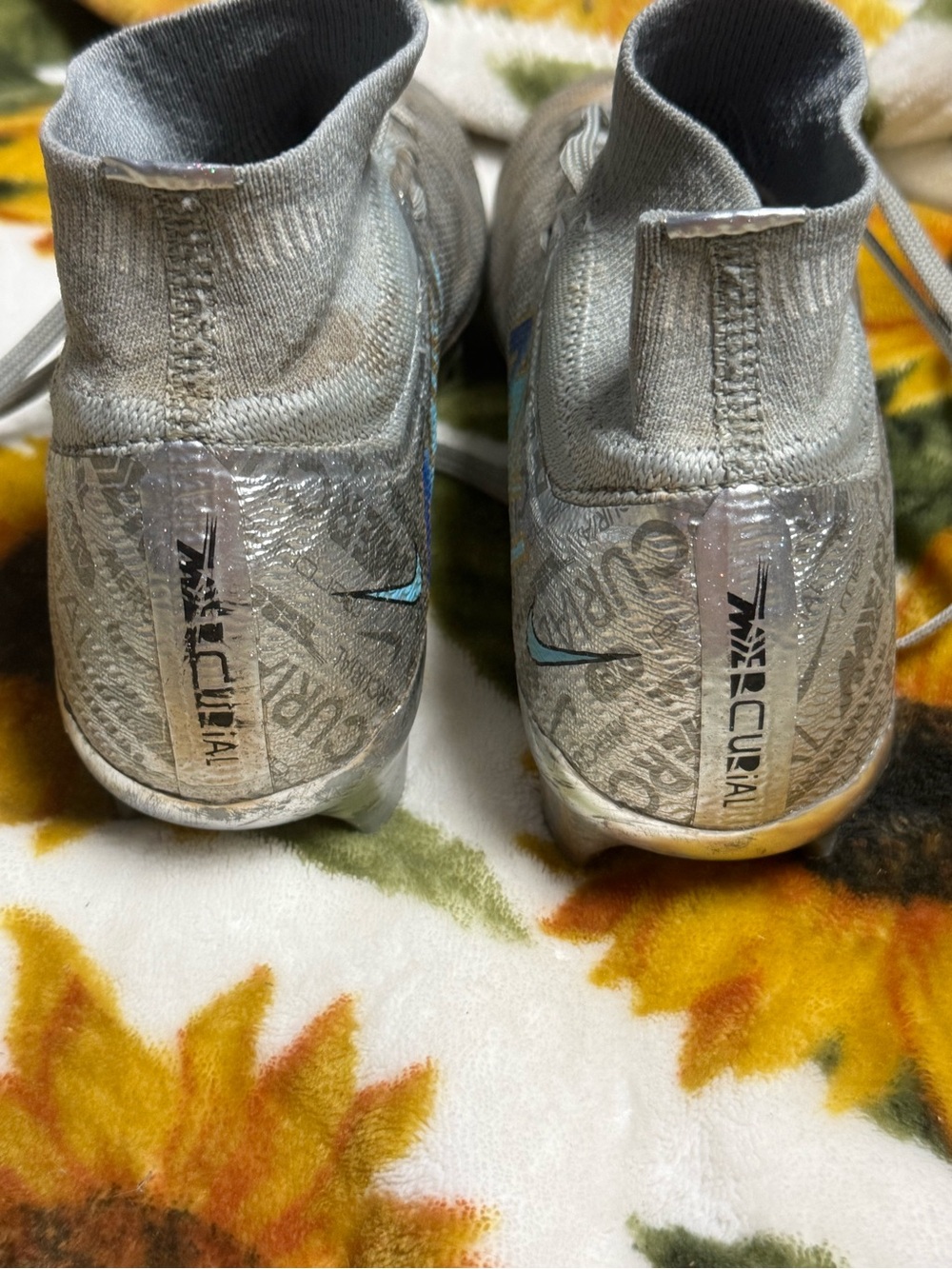 Nike girls  Silver Iridescent High-Top Athletic Shoes - Picture 4 of 10
